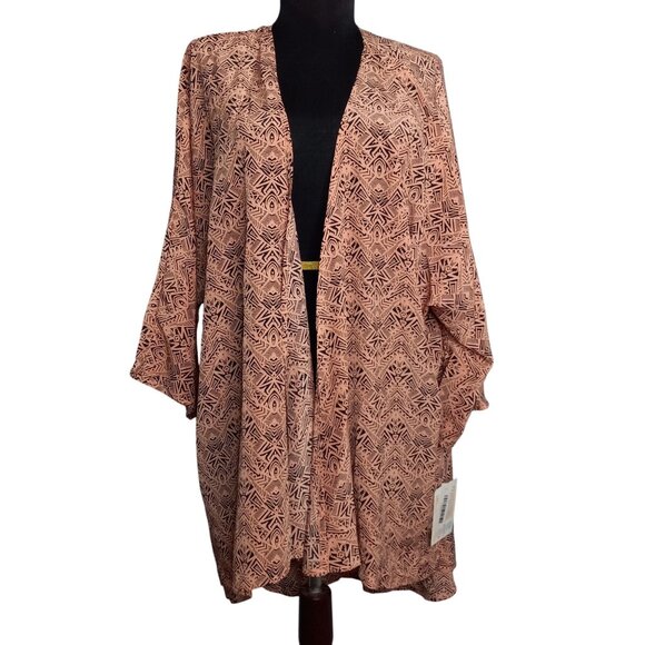LuLaRoe Size L Lindsay Kimono Cardigan Shrug Open Front Swimsuit Cover Up NEW - Picture 1 of 10